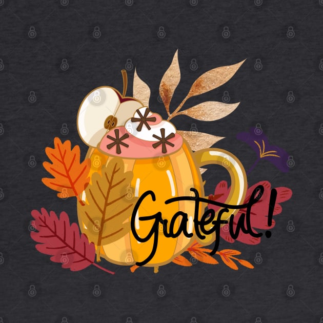 Grateful! with a pumpkin shaped mug by MCsab Creations